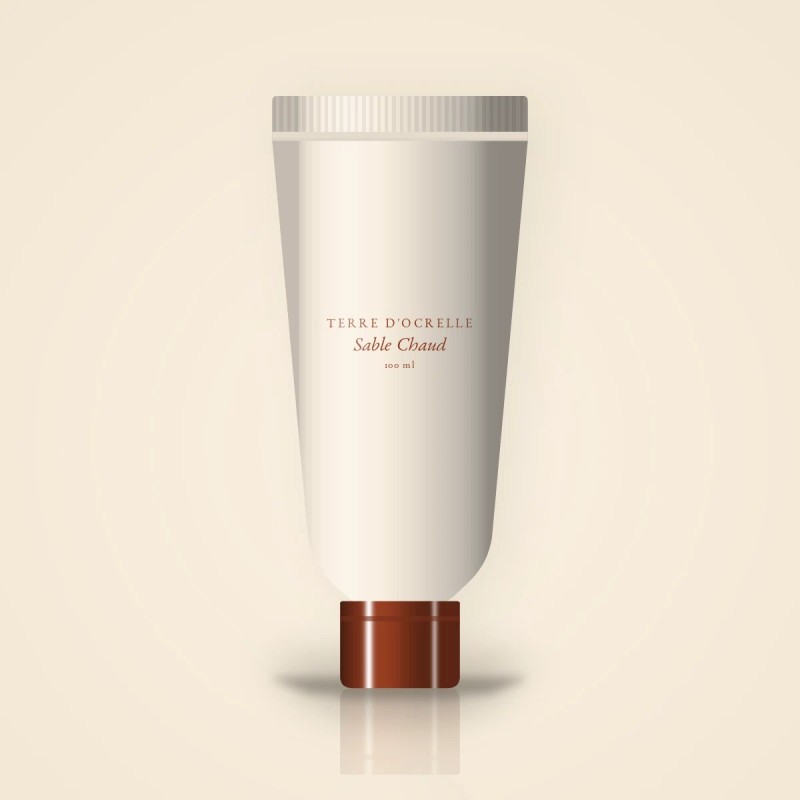 Crème mains Sable Chaud à l'huile d'avocat – Terre d'Ocrelle, tube 100 ml