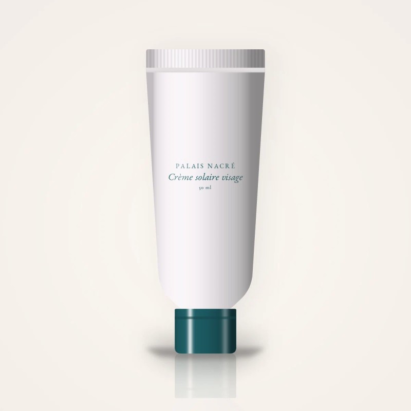 Crème solaire visage unifiante à la centella asiatica SPF 50+ – Palais Nacré, tube 50 ml