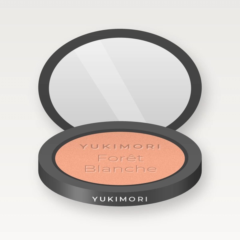 Blush sans effet plâtre Forêt Blanche – Yukimori, boîtier 4 g, teinte 03 Pêche