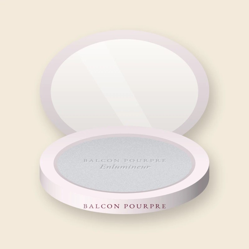Enlumineur effet peau fraîche à l'acide hyaluronique – Balcon Pourpre, boîtier 7 g, teinte Lune argentée