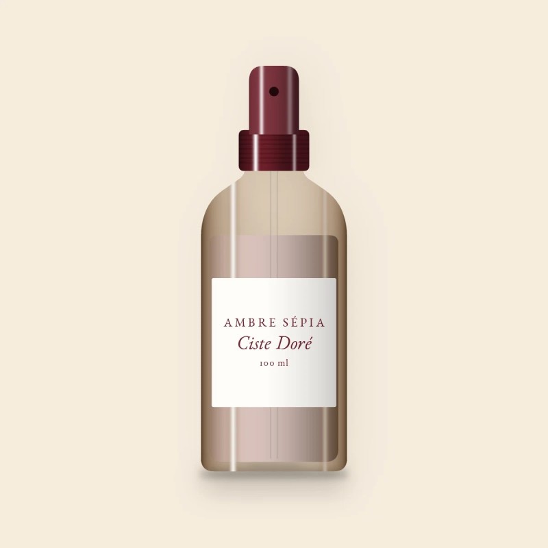 Brume parfumée Ciste Doré à la mûre – Ambre Sépia, flacon spray 100 ml