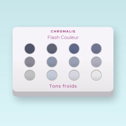 Palette yeux signature Flash Couleur – Chromalie, 4 × 1,2 g, teinte Tons froids