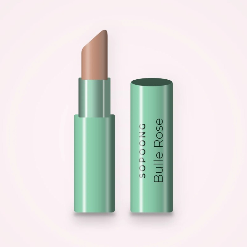Rouge à lèvres Bulle Rose tenue extrême – Sopoong, étui 3,5 g, teinte 01 Nude beige