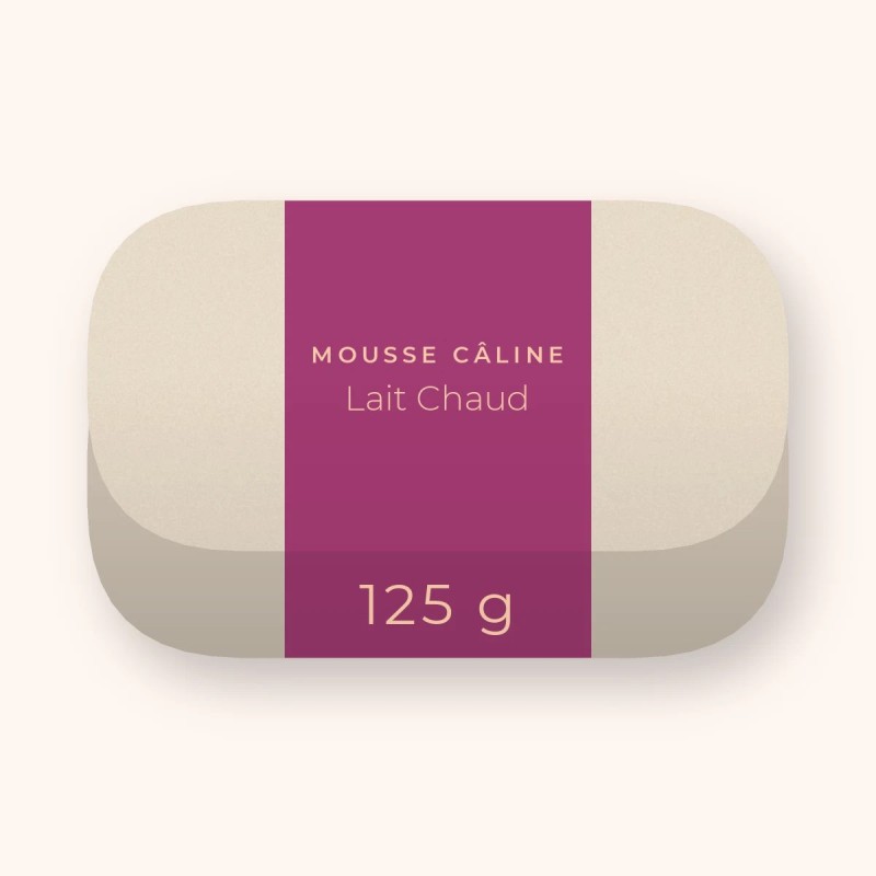 Savon Lait Chaud aux noyaux d'olive – Mousse Câline, pain 125 g