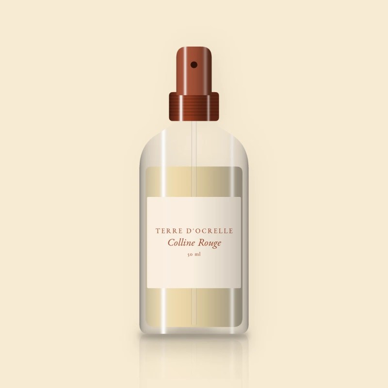 Huile corps Colline Rouge adoucissante – Terre d'Ocrelle, flacon spray 50 ml
