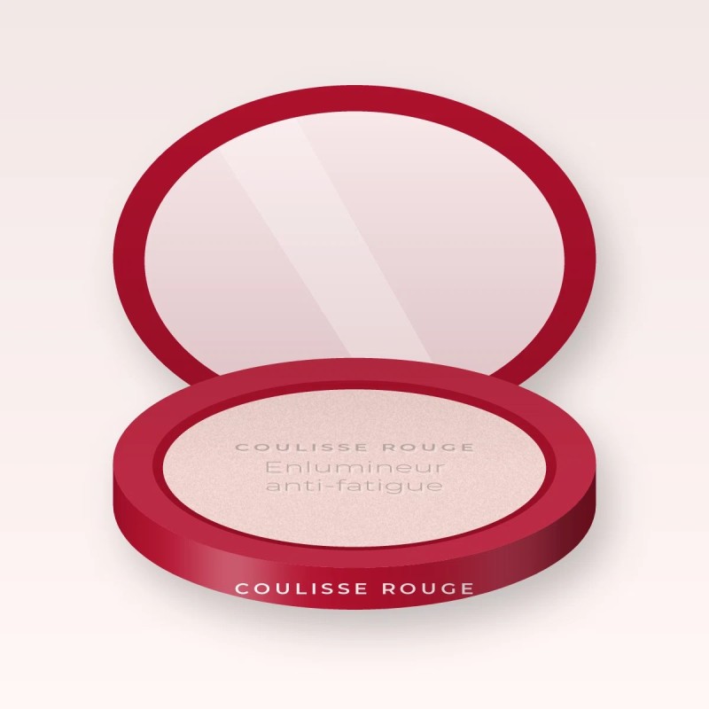 Enlumineur anti-fatigue à la fleur de cerisier – Coulisse Rouge, boîtier 4,5 g, teinte Nacre rosée