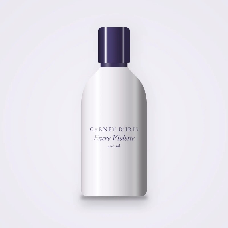 Lait corps Encre Violette à l'aloe vera – Carnet d'Iris, flacon 400 ml