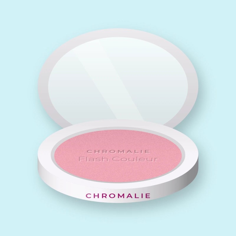 Blush Flash Couleur à la vitamine E – Chromalie, boîtier 4 g, teinte 02 Rose tendre