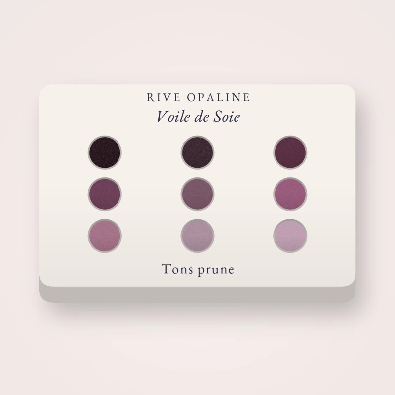 Palette yeux signature Voile de Soie – Rive Opaline, 12 × 1 g, teinte Tons prune
