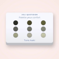 Palette yeux confort au kaolin – Joli Quotidien, 9 × 1 g, teinte Tons kaki