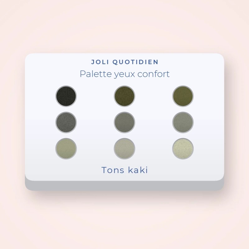 Palette yeux confort au kaolin – Joli Quotidien, 9 × 1 g, teinte Tons kaki