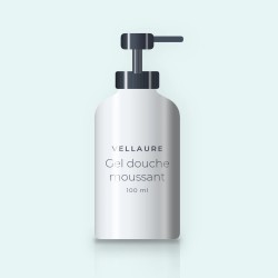 Gel douche et bain moussant à l'huile de coco – Vellaure, flacon-pompe 100 ml