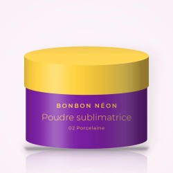 Poudre sublimatrice à l'hibiscus – Bonbon Néon, pot 9 g, teinte 02 Porcelaine