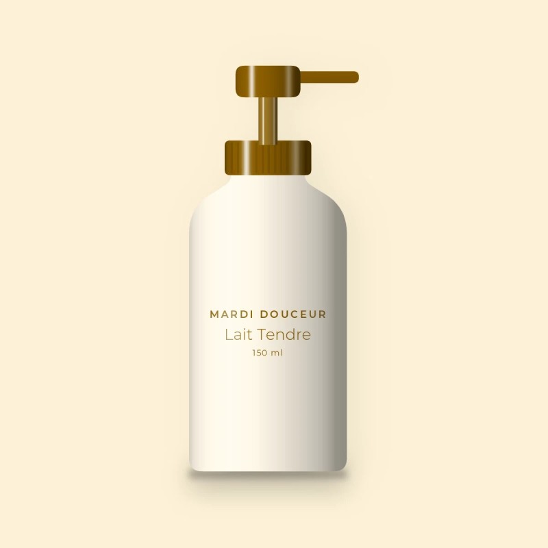 Nettoyant visage Lait Tendre à l'extrait de calendula – Mardi Douceur, flacon-pompe 150 ml
