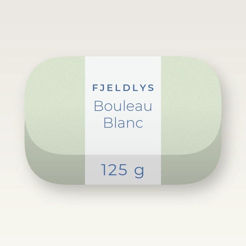 Savon Bouleau Blanc délicatement parfumé – Fjeldlys, pain 125 g