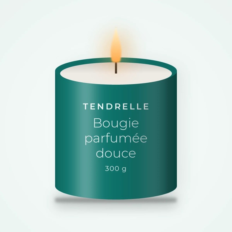 Bougie parfumée douce au sapin baumier – Tendrelle, pot en verre 300 g