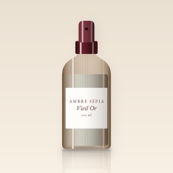 Brume parfumée Vieil Or au figuier – Ambre Sépia, flacon spray 100 ml