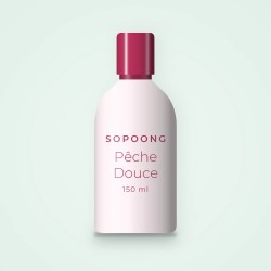 Lait solaire Pêche Douce sensoriel SPF 30 – Sopoong, flacon 150 ml