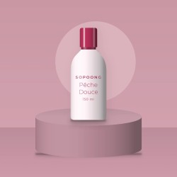 Lait solaire Pêche Douce sensoriel SPF 30 – Sopoong, photo d'ambiance