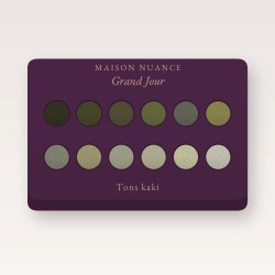 Palette yeux intense Grand Jour – Maison Nuance, 12 × 1 g, teinte Tons kaki