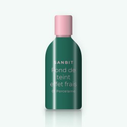 Fond de teint effet frais à la réglisse – Sanbit, flacon 30 ml, teinte 01 Porcelaine