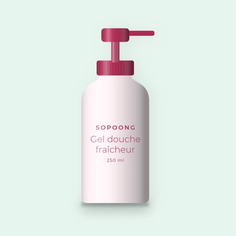 Gel douche et bain fraîcheur à la camomille – Sopoong, flacon-pompe 250 ml