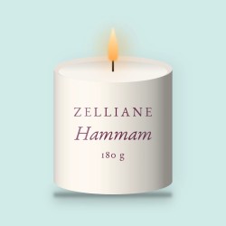 Bougie parfumée Hammam délicate – Zelliane, pot en verre 180 g