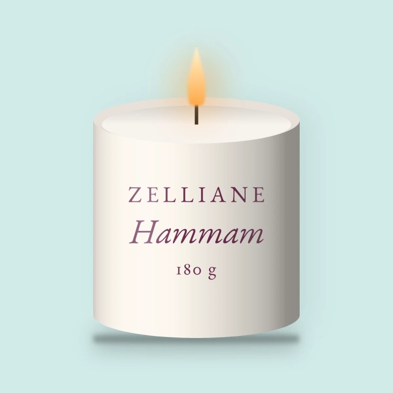 Bougie parfumée Hammam délicate – Zelliane, pot en verre 180 g