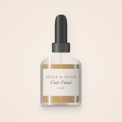 Huile à barbe Cuir Fumé soin complet – Selle & Silex, flacon compte-gouttes 30 ml