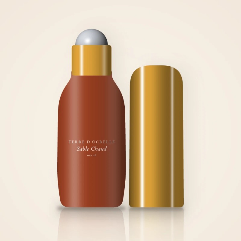 Déodorant Sable Chaud soin sans sels d'aluminium – Terre d'Ocrelle, flacon roll-on 100 ml