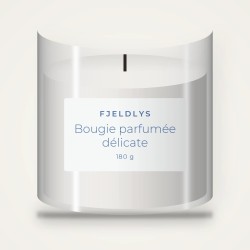 Bougie parfumée délicate à la sauge sclarée – Fjeldlys, pot en verre 180 g
