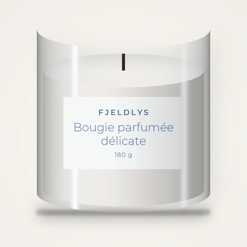 Bougie parfumée délicate à la sauge sclarée – Fjeldlys, pot en verre 180 g