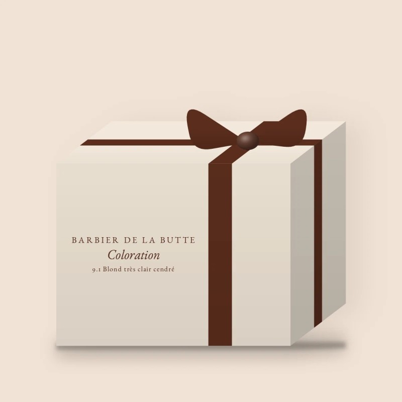 Coloration crème longue tenue à l'huile de babassu – Barbier de la Butte, coffret, teinte 9.1 Blond très clair cendré
