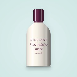 Lait solaire sport au bisabolol SPF 30 – Zelliane, flacon 200 ml