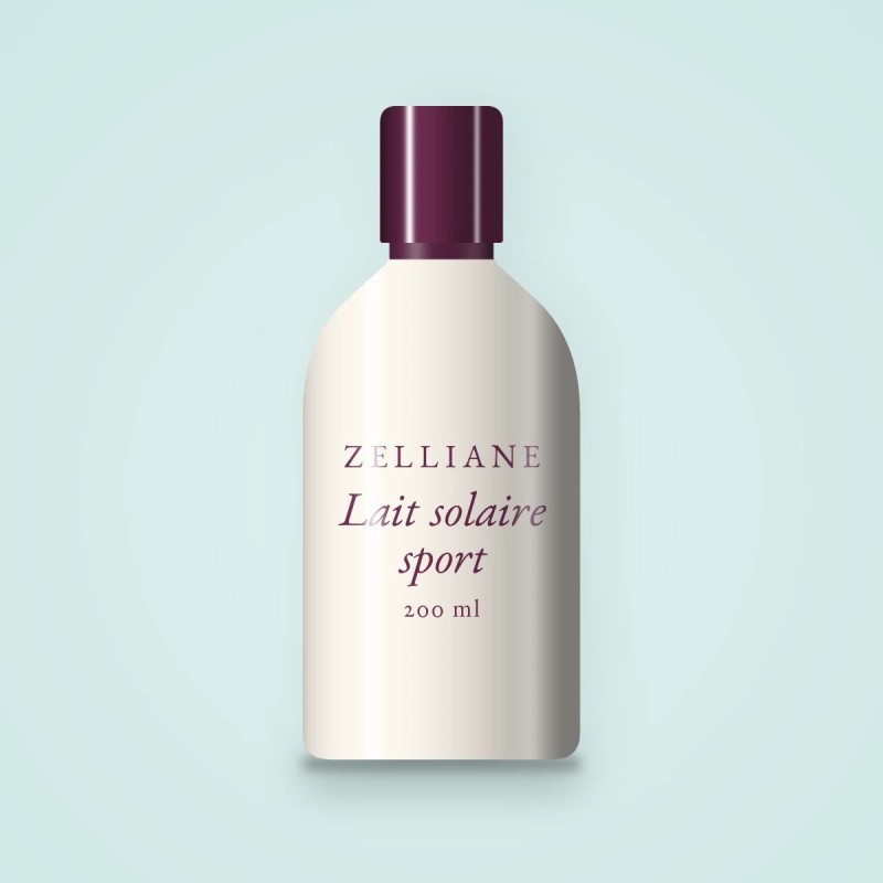 Lait solaire sport au bisabolol SPF 30 – Zelliane, flacon 200 ml