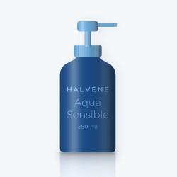 Gel douche et bain Aqua Sensible moussant – Halvène, flacon-pompe 250 ml