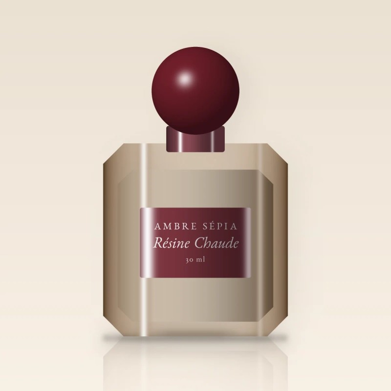 Parfum Résine Chaude sibyllin – Ambre Sépia, flacon 30 ml
