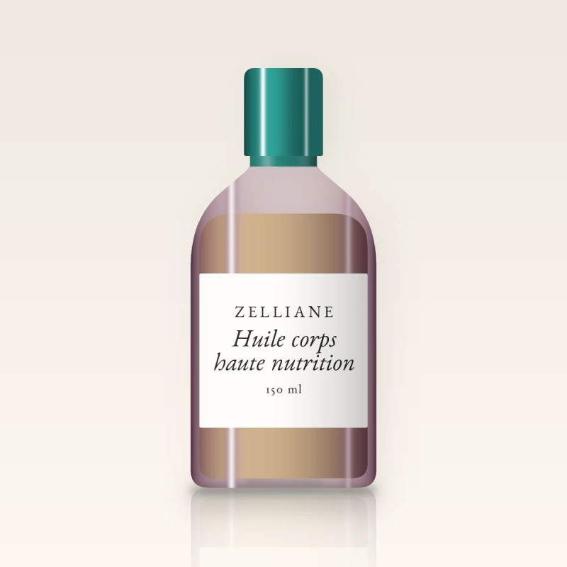 Huile corps sèche haute nutrition au calendula – Zelliane, flacon 150 ml