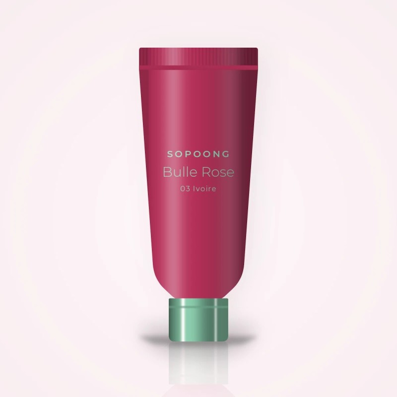 Fond de teint Bulle Rose à la niacinamide – Sopoong, tube 35 ml, teinte 03 Ivoire