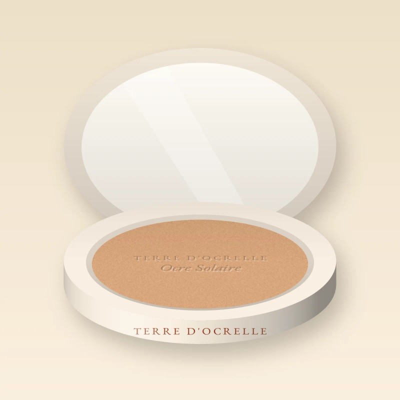 Terre de soleil Ocre Solaire au beurre de mangue – Terre d'Ocrelle, boîtier 15 g, teinte 01 Hâle léger