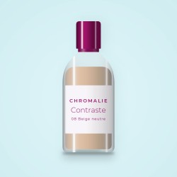 Fond de teint Contraste à la réglisse – Chromalie, flacon 35 ml, teinte 08 Beige neutre