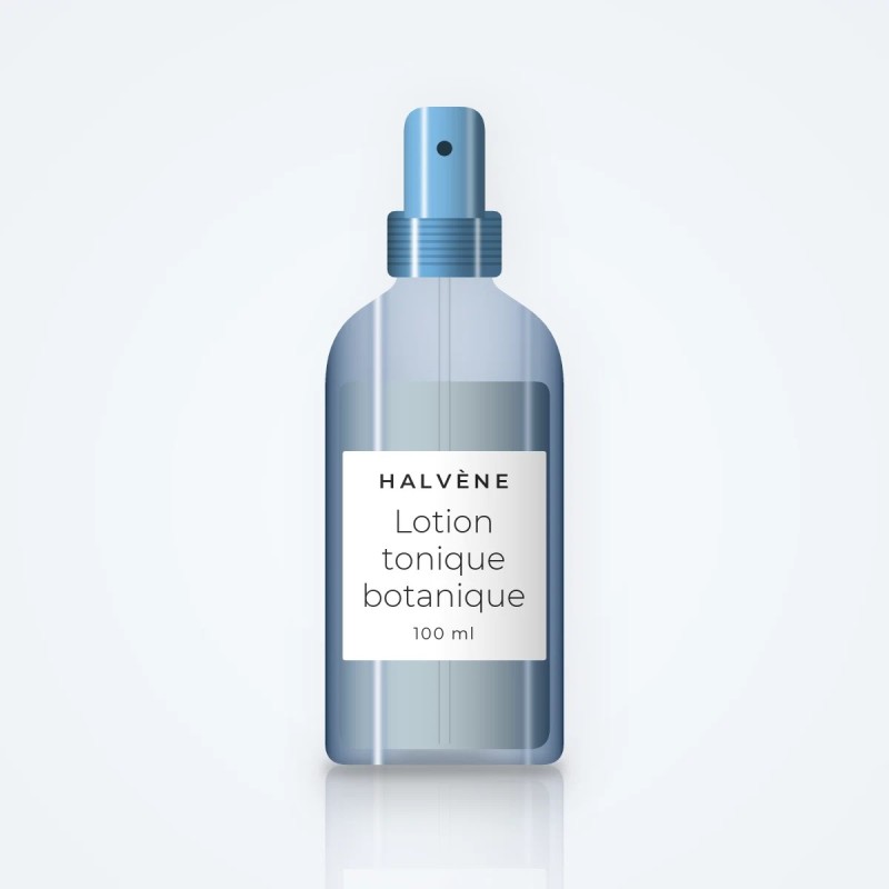 Lotion tonique botanique à l'acide hyaluronique – Halvène, flacon spray 100 ml