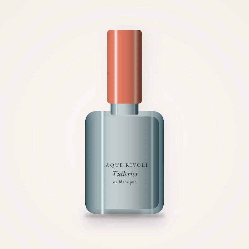 Vernis à ongles Tuileries fortifiant – Laque Rivoli, flacon 5 ml, teinte 02 Blanc pur