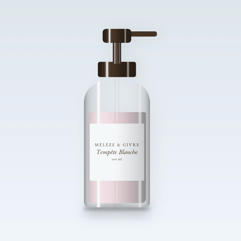 Gel douche et bain Tempête Blanche hydratant – Mélèze & Givre, flacon-pompe 100 ml