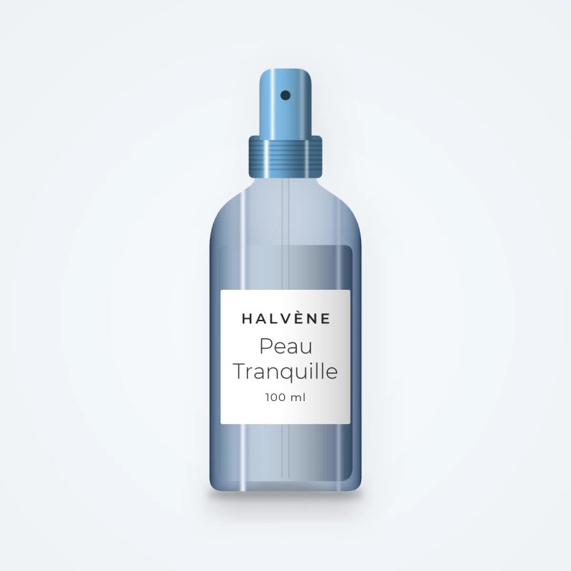 Lotion tonique Peau Tranquille à l'eau de rose – Halvène, flacon spray 100 ml