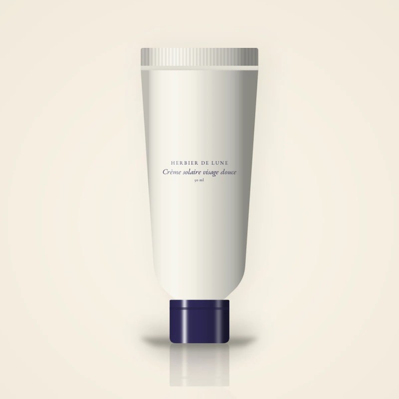 Crème solaire visage douce à la centella asiatica SPF 30 – Herbier de Lune, tube 50 ml
