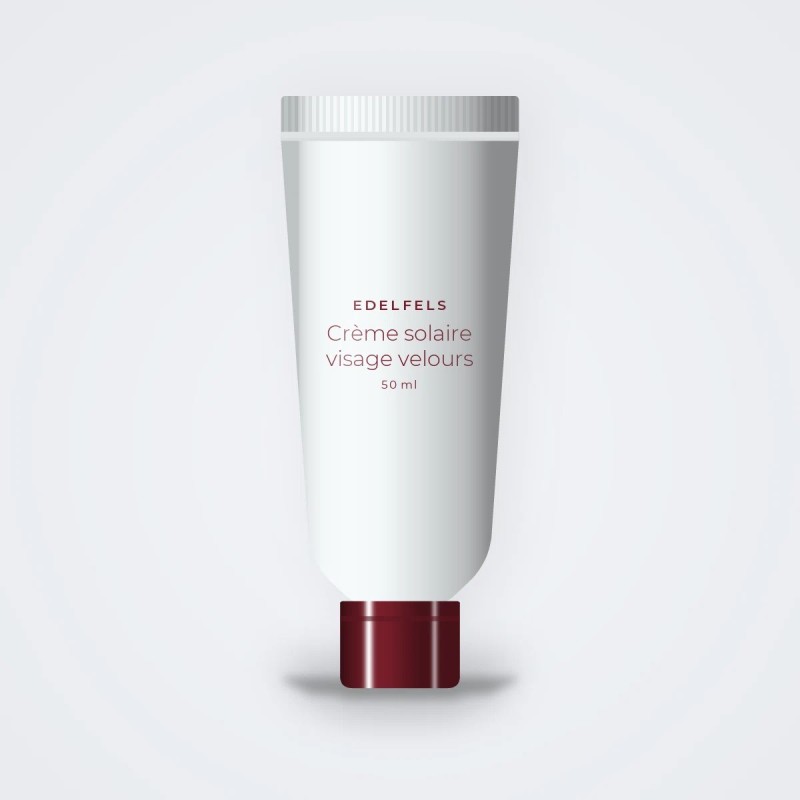 Crème solaire visage velours à l'aloe vera SPF 50 – Edelfels, tube 50 ml