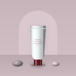 Crème solaire visage velours à l'aloe vera SPF 50 – Edelfels, photo d'ambiance