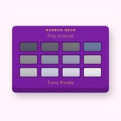 Palette yeux saisonnière Pop Acidulé – Bonbon Néon, 9 × 1 g, teinte Tons froids