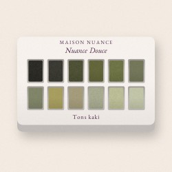 Palette yeux haute pigmentation Nuance Douce – Maison Nuance, 4 × 1,2 g, teinte Tons kaki